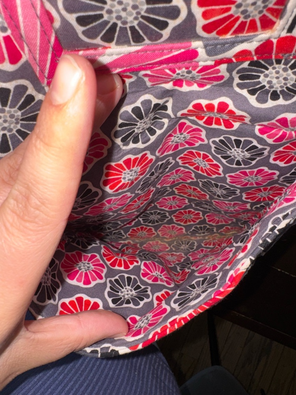 Vera Bradley Pink and Red Floral Quilted Backpack - Picture 6 of 7